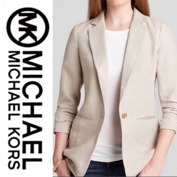 Michael Kors Linen Neutral Hemp  Blazer - Picture 13 of 13